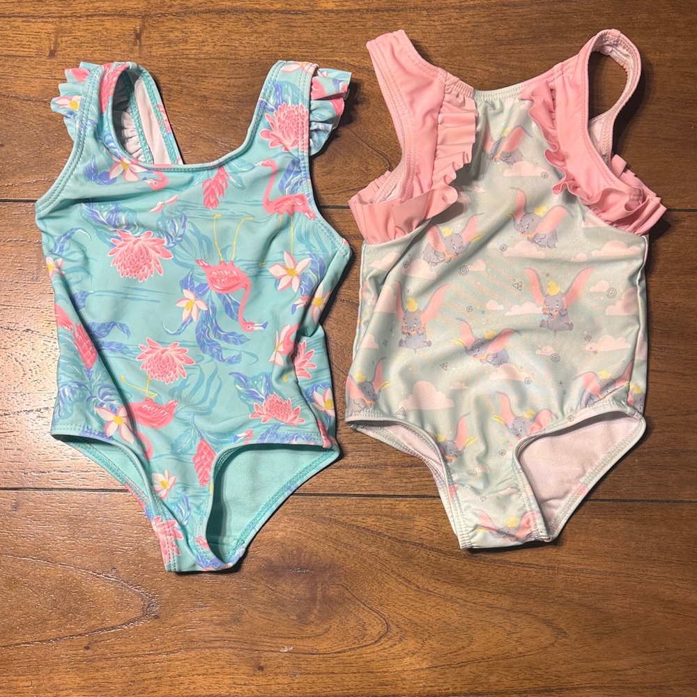 2 one piece bathing suits, Size 12M
